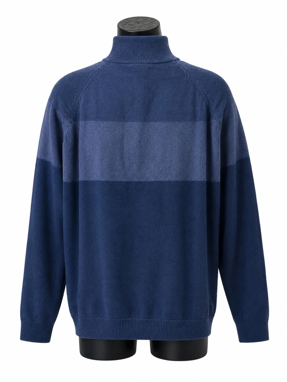 Calvin Klein Blue Colorblock Quarter Zip Cotton Sweater Size L